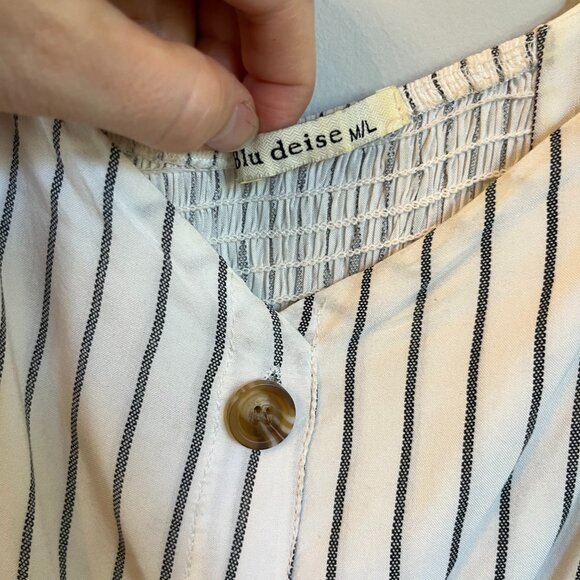 Button Front Striped Midi Dress - Picture 4 of 5